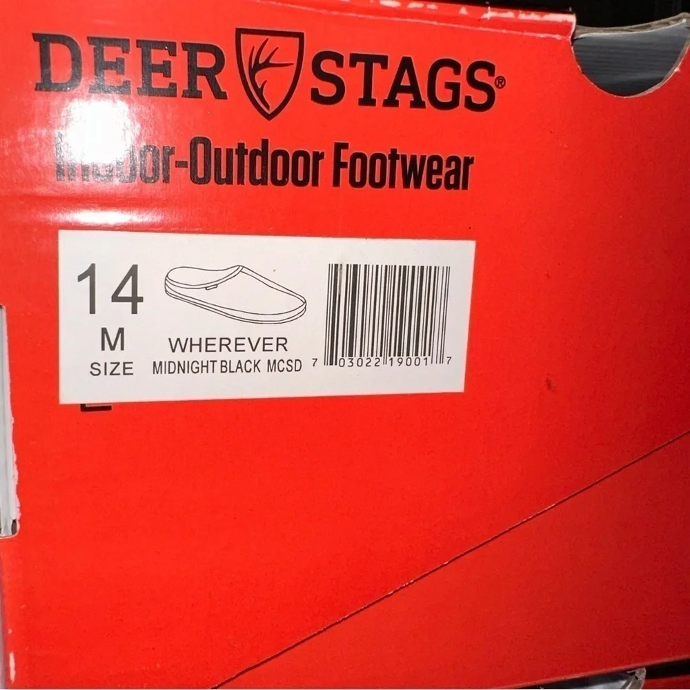 NEW Deer Stags Slipperooz Wherever Men's Slippers Midnight Black house shoes
